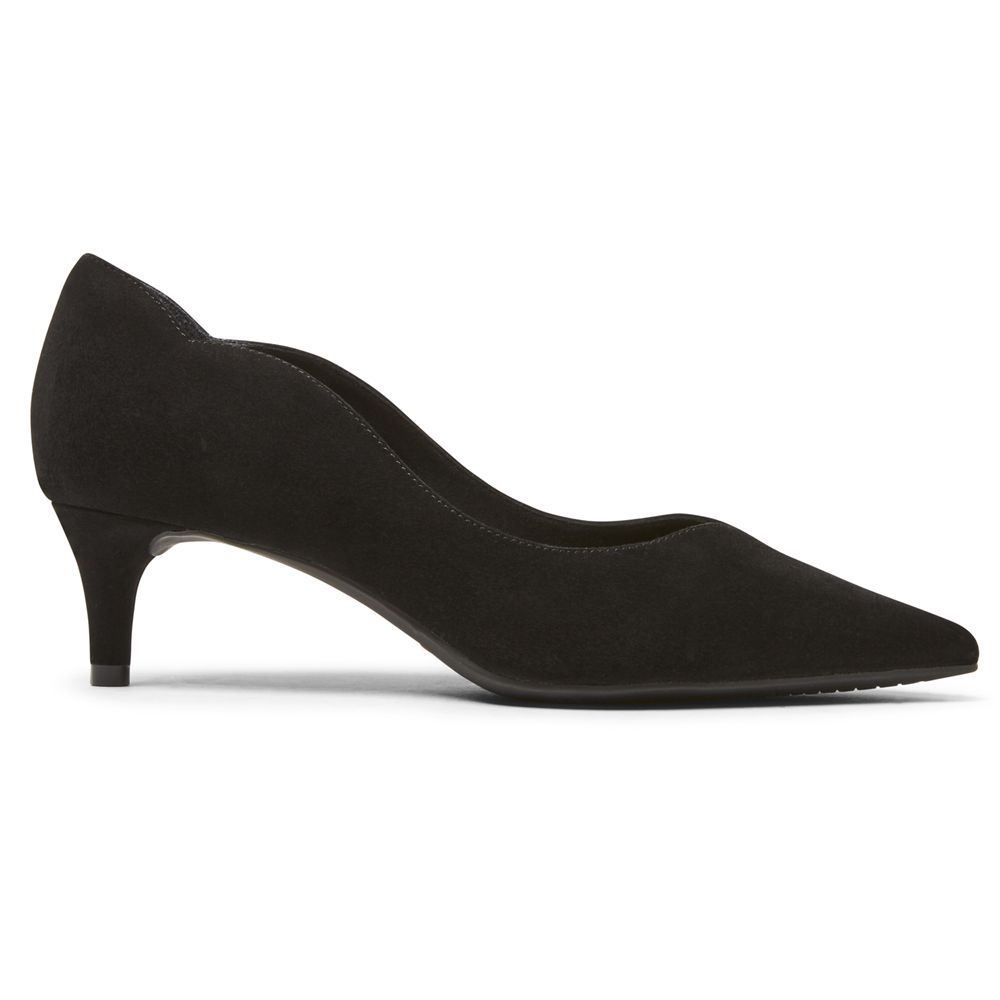 Rockport Canada Total Motion Noelle Scalloped-Back Heel - Womens Pumps Black (BUG426539)